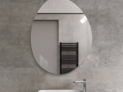 Asymmetrical Bathroom Wall Mirror - Silver
