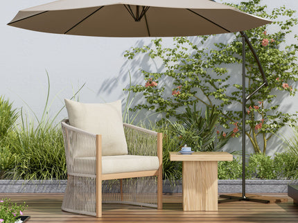 Modern Curved Aluminum Lounge Chair With Stylish Rope Weave Design And Cushioned Comfort For Outdoor