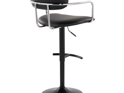 Demi - Contemporary Adjustable Height Barstool With Swivel With Rounded T Footrest (Set of 2)