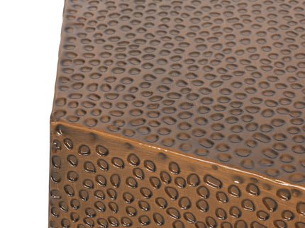 Modern Hammered Iron Geometric End Table