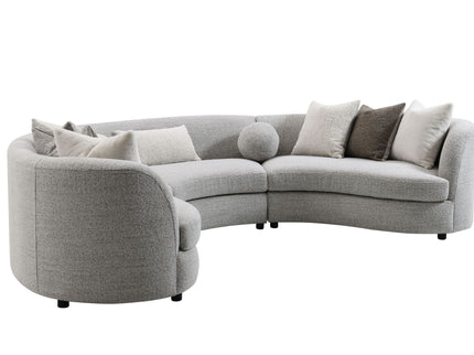 Ivria - Boucle Sectional Sofa With 9 Pillows - Gray