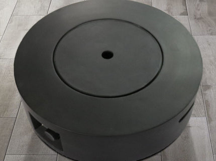 Fiber Reinforced Propane Gas Outdoor Fire Pit Table With Lid - Charcoal