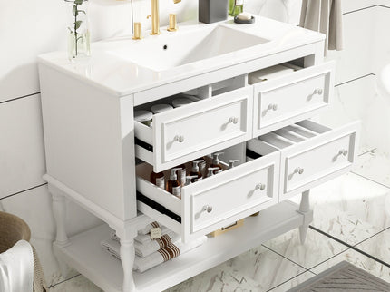 Bathroom Vanity Cabinet With Undermount Sink, 4 Drawer Set