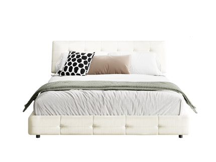 Tufted Headboard With Extra-Large Ultra-Soft Cloud Pillow Design