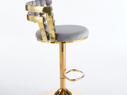 Modern Bar Chair With Iron Tube Legs, Soft Cushions And Comfortable Backrest (Set of 2)