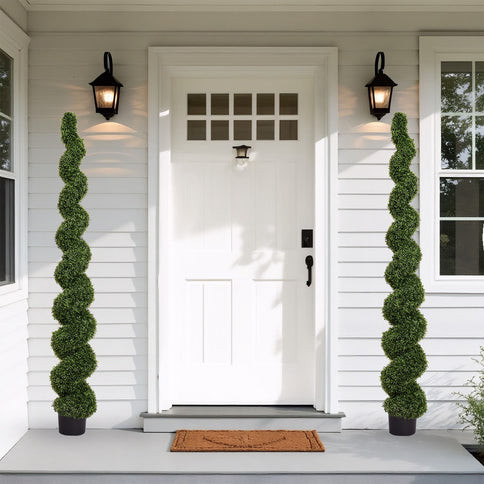 Artificial Outdoor UV Resistant Plastic Boxwood Topiary Spiral Tree
