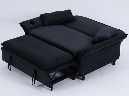 Modern Fabric Multi-Functional Sofa Bed With Adjustable Armrests And Backrests
