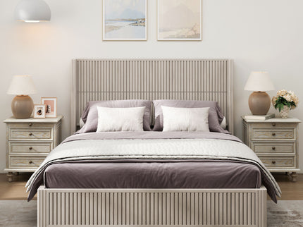 Platform Bed Frame With Headboard, Floor Standing Design