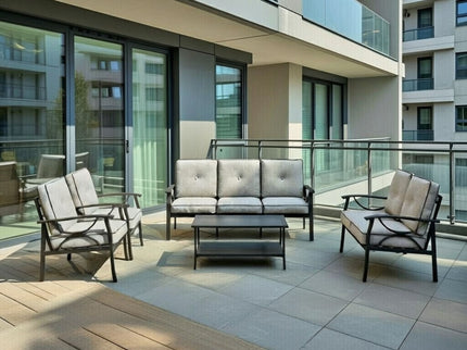 Patio Furniture Set & Coffee Table And Cushions For Backyard