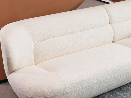 Modern Fashion Yp40116W Circular Curve Design Sofa, 4 Seater For Office & Bedroom - White