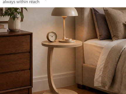 C - Shaped End Table With Sturdy Base