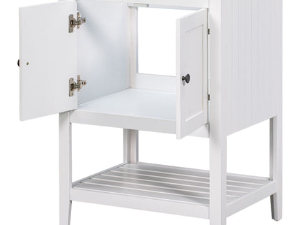 Bathroom Vanity Base Only, Soild Wood Frame, Bathroom Storage Cabinet With Doors And Open Shelf