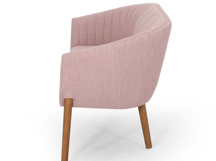 Mid Century Modern Loveseat With Channel Stitched Backrest