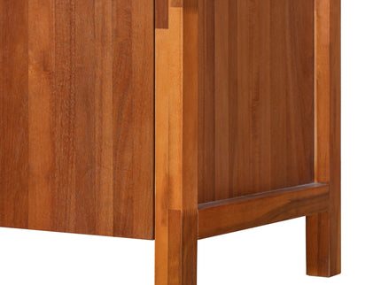 Modern Tall Storage Bookcase Cabinet With 2 Open Shelves & Double Doors