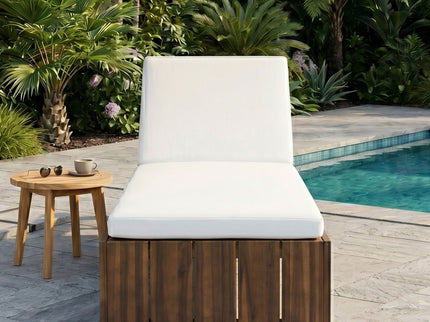 Adjustable Outdoor Chaise Lounge Patio Recliner With Removable Cushion