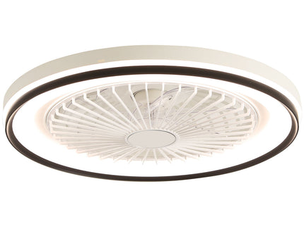 RGB Dimmable LED Bladeless Ceiling Fan With Remote Control, Flush Mount - White