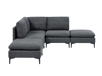 Upholstered Modular Sectional With Tall Legs, Medium Firm Seat