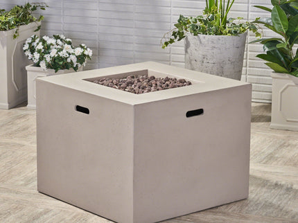 Outdoor Patio Square Gas Burning Concrete Fire Pit 40, 000 Btu
