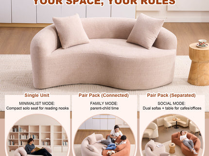 Tai Chi - Curved Dual Depth Loveseat