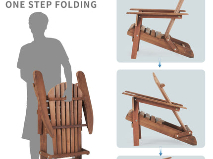 Lounge Patio Chair For Garden Outdoor Wooden Folding Adirondack Chair (Set of 2) Solid Cedar Wood Lounge Patio Chair For Garden