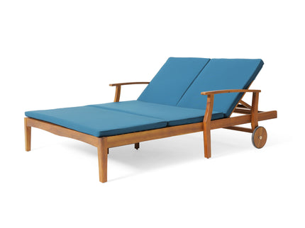 Etherealize - Outdoor Adjustable Double Chaise Lounge With Water Resistant Cushions