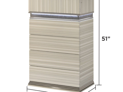 Leonor - 5 Drawer Chest - Gray