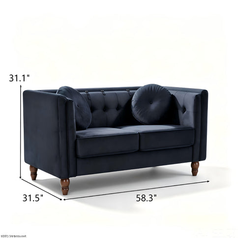 Chesterfield Loveseat 2 Seater Couch For Living Room