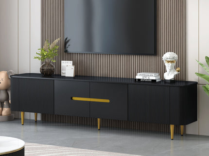 Minimalist TV Stand For TVs Up To 85", Modern Entertainment Center Media Console With 4 Spacious Cabinets For Living Room