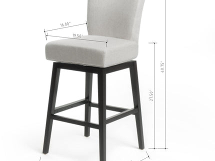 Quicksilvered - Upholstered Swivel Counter Stool With Wood Legs - Beige