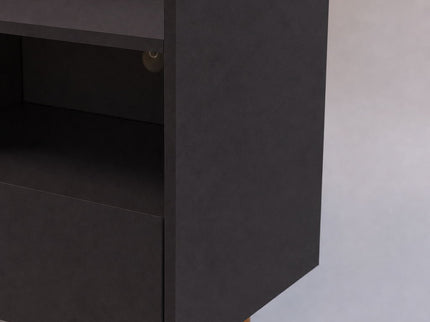 TV Stand For TVs Up To 45" With Open Storage Shelf, Cable Management, 1 Door And 1 Drawer