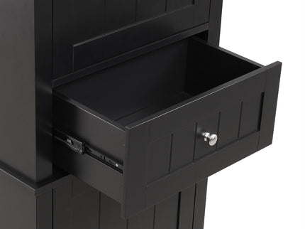 Tall Freestanding Bathroom Storage Cabinet With Drawer And Adjustable Shelf