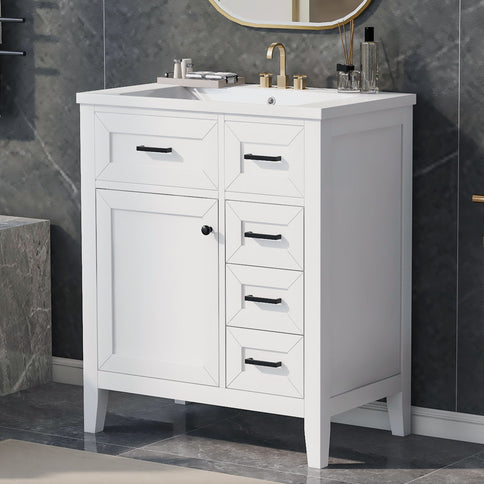 Modern Bathroom Vanity With Sink Combo, 3 Drawers