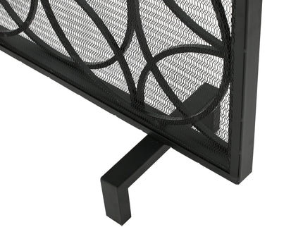 Thayer - Single Panel Iron Fireplace Screen With Geometric Design