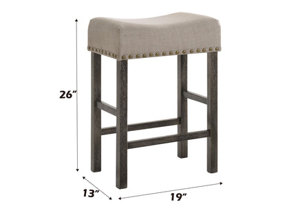 Martha II - Weathered Counter Height Stool (Set of 2) - Gray / Tan
