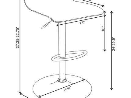 Backless Bar Stool With Adjustable Height - Black