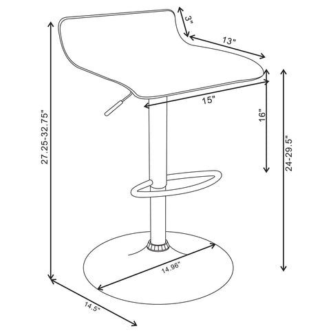 Backless Bar Stool With Adjustable Height - Black