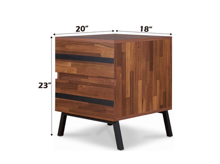 Karine - Accent Table - Black / Walnut