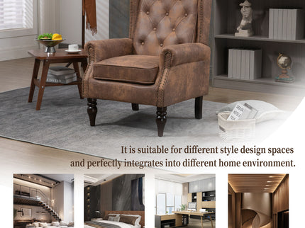 Modern Accent Armchair With Sturdy Wood Legs