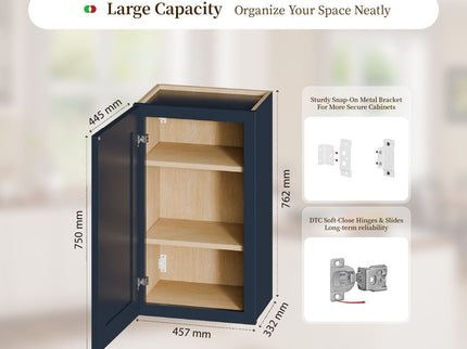 Shaker Wall Cabinet With 2 Adjustable Shelves