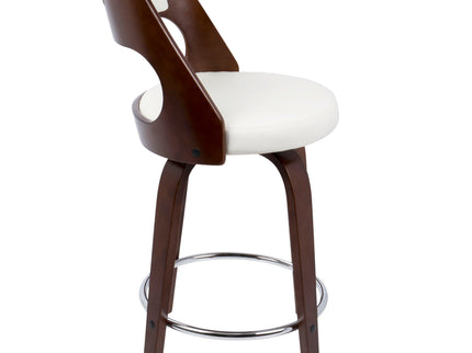Cecina - Mid-Century Modern Fixed Height Counter Stool With Swivel And Round Footrest (Set of 2)