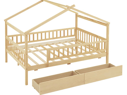 House Bed With 2 Drawers