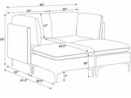 Upholstered Modular Sectional & Tall Legs