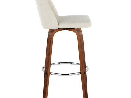 Toriano - Contemporary, Fixed Height Barstool Swivel & Round Footrest (Set of 2)