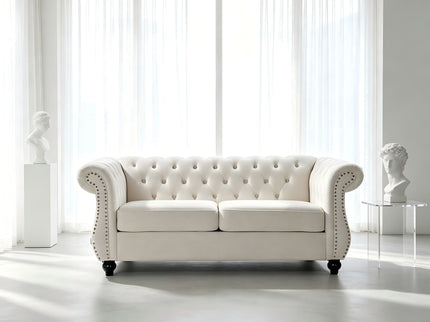 Chesterfield Button Tufted Loveseat With Rolled Arms