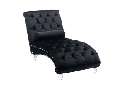 Chaise Lounge Indoor, Button Tufted Upholstered Chaise Lounge Chair With Pillow