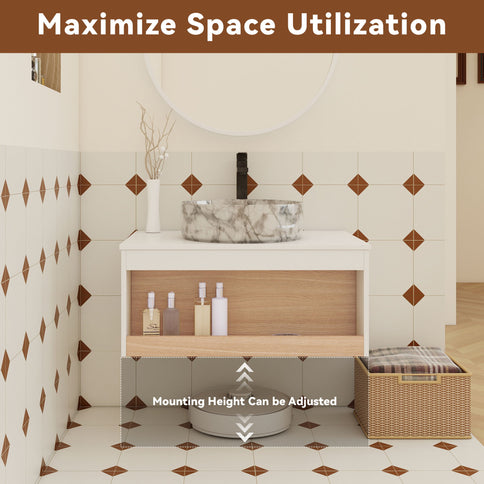 Floating Bathroom Vanity With Vessel Sink