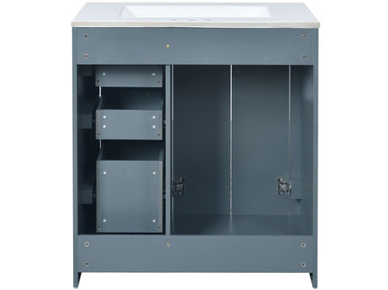 Bathroom Vanity With Sink, Storage Cabinet, Freestanding Set With 3 Drawers & Soft Closing Doors