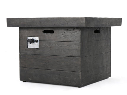 Anchorage - Wood Square Fire Pit 40, 000 Btu - Gray