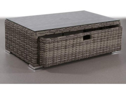 Glass Outdoor Coffee Table - Gray Mix