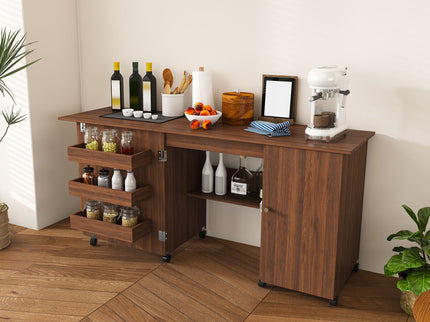 Foldable Sewing Table With Locking Casters